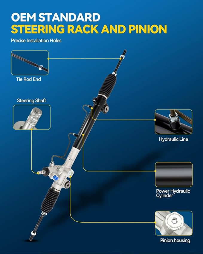 PHILTOP Power Steering Rack and Pinion Compatible with Toyota Sienna 2004 2005 2006 2007 2008 2009 2010 All Models, Hydraulic Rack and Pinion Replace 26-2619