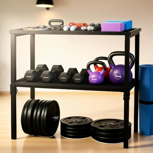 Commercial Heavy Duty Dumbbell/Kettlebell Rack Stand 800LBS | Heavy Duty One-Piece Welded Weight Rack, Anti-Tip Base, Quick 10-Min Assembly, Stores Dumbbells Kettlebells & Fitness Gear