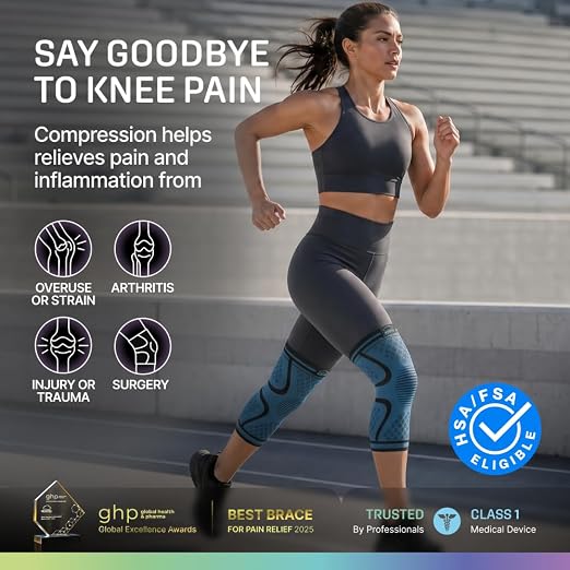 Modvel 2 Pack Knee Brace for Women - Knee Support for Walking, Knee Compression Sleeves for Pain Relief, Knee Sleeves for Women, Knee Brace for Sports, Workouts & Arthritis