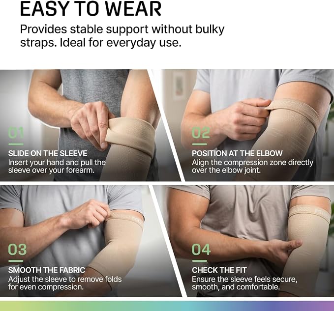 Modvel 2 Pack Elbow Brace for Tendonitis and Tennis Elbow Brace for Women and Men, Elbow Compression Sleeve for Pain Relief and Recovery – Elbow Sleeves Weightlifting Men, Sports & Workout, Arm Brace