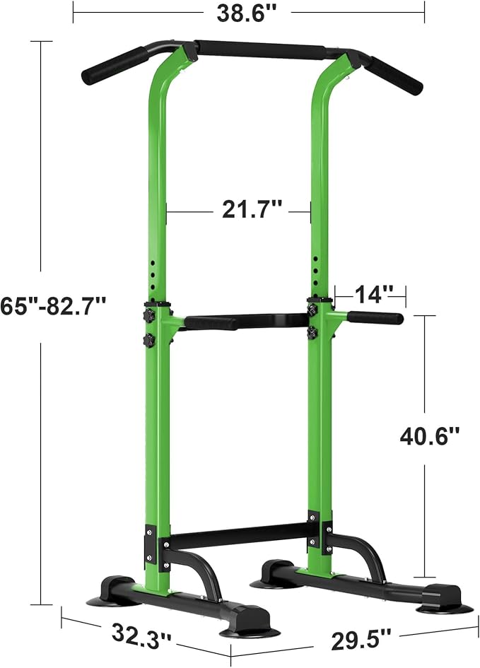 SogesHome Multi-Function Power Tower Pull Up Bar Dip Station for Home Gym | Height Adjustable PullUp Dip Stand, Full Body Strength Training Equipment, Fitness Workout for Push Ups Dips, 330LB Capacity