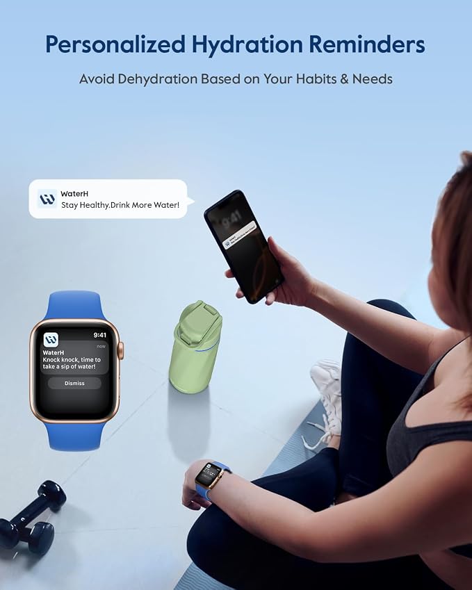 WaterH BOOST Smart Water Bottle Tracker with Reminder to Drink Water, 24oz | BPA-Free Double Wall Vacuum Insulated Stainless Steel, Leakproof, Smart App Tracking, Fits Cup Holders, Wide Mouth for School