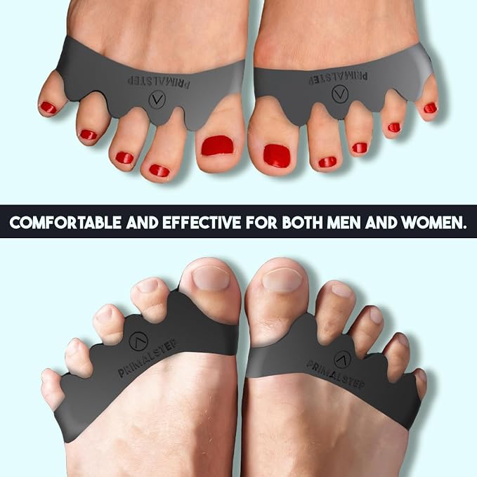 VYCE PrimalStep Toe Separators, Spreaders, Spacers, Straightener to Correct Toes for Men and Women, Bunion Corrector, Plantar Fasciitis and Athletic Mobility, Large (Pack of 2)