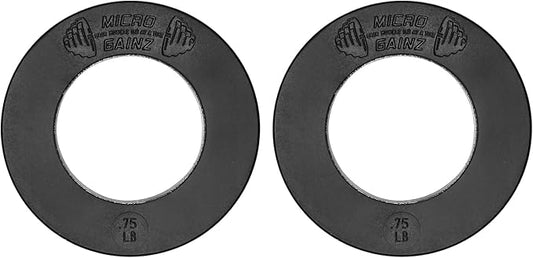 Micro Gainz Calibrated Fractional Weight Plate Set of 2 Plates, Choose Set (.25LB-1.25LB), Designed for Olympic Barbells for Strength Training & Micro Loading Bar Weights, Made in USA