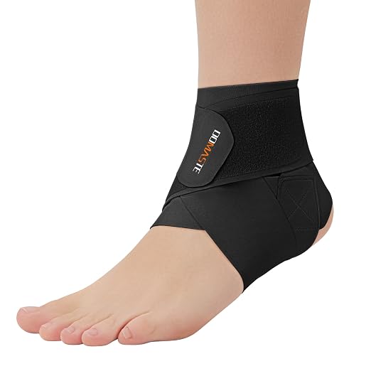 Ultra Thin Ankle Wraps Ankle Brace for Men ＆ Women, Adjustable Ankle Straps for Arch, Sprained Foot, Tendinitis, Football, Basketball, Running（Black, Pack of 1）
