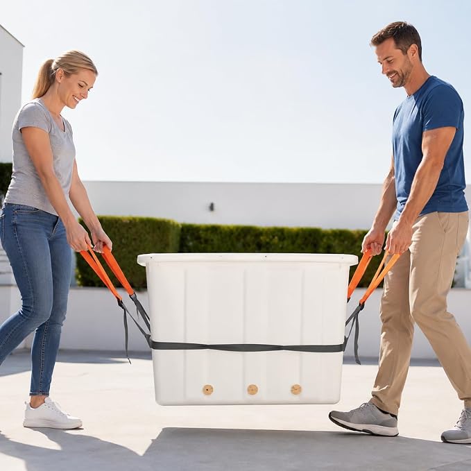 Potted Plant Mover and Lifting Straps, Landscaping Lifting Straps, Move Heavy Garden Objects: Flower Pots,Planters,Trees,Rocks,Bucket,Cement Gray,Up to 220 Pounds,Large