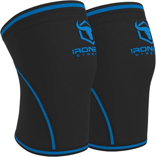 Iron Bull Strength Knee Sleeves 7mm (1 Pair) - Compression Brace & Knee Sleeve For Weightlifting, Powerlifting & Cross Training - Knee Support for Squats - Men & Women