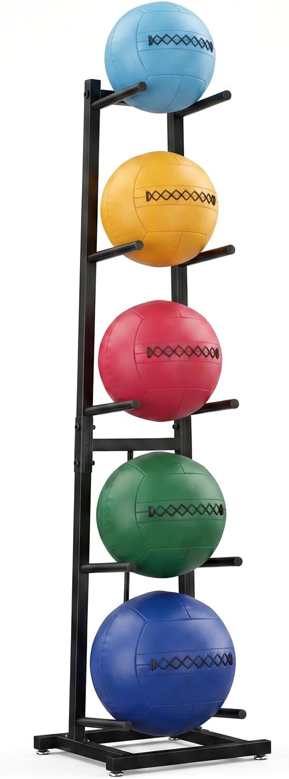 Medicine Ball Rack with Diameter Up to 11 inches | 6 balls rack capacity, perfect for organized gym, fitness & sports storage