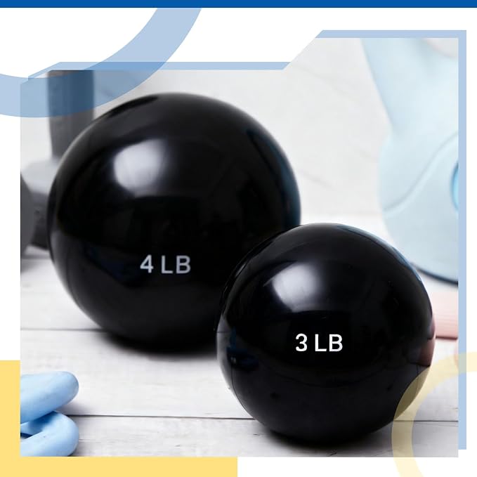 Halloscume 1 lb 2lb 3lb 4lb 5lb Weighted Toning Balls for Exercise, Innovations Soft Medicine Balls for Exercise, Pilates, Yoga, Balance, Flexibility