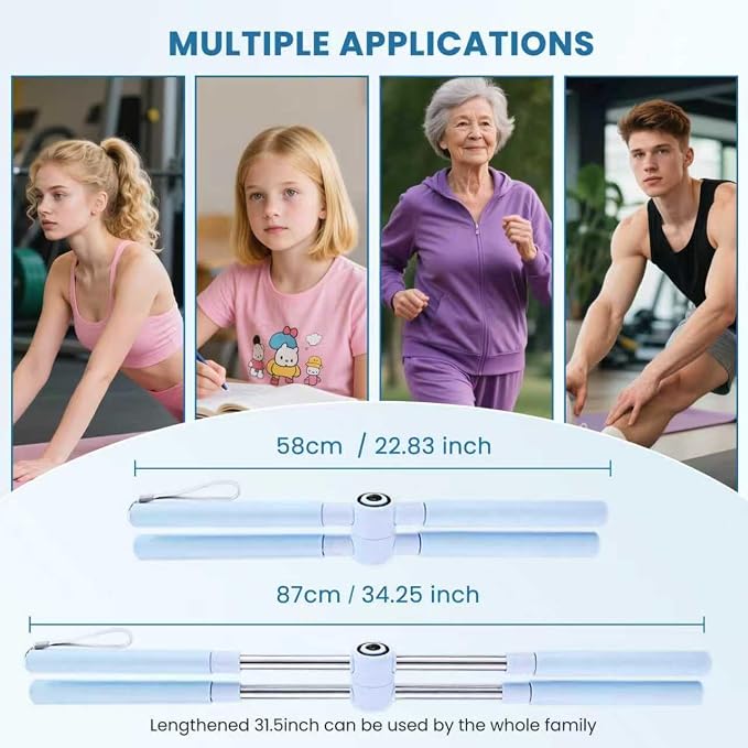 Yoga Stick, Posture Correction Stick for Women and Men, Relieve Back Pain, Upper and Lower Back Stretchers and Straighteners, 24.4-36.2 Inch Stretching Stick Neck Hump Corrector Stretching rod