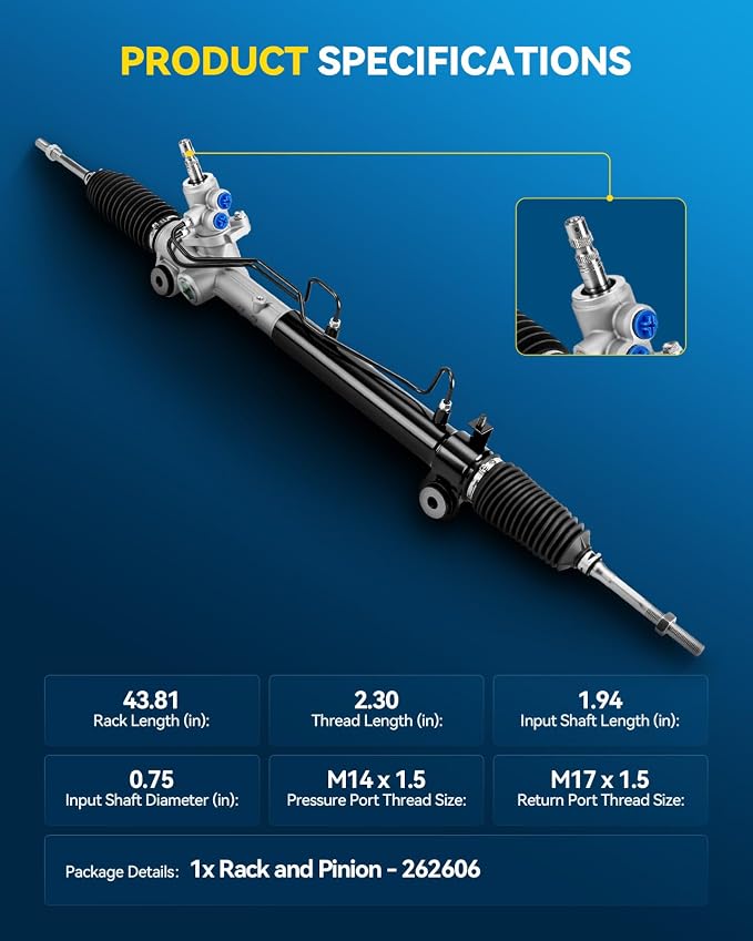 PHILTOP Power Steering Rack and Pinion for Camry, ES330, Solara, ES300 | 2002-2006 Camry, 2004-2008 Solara, 2004-2006 ES330, 2002-2003 ES300 Replace No.4425006141, 4425006140, 4420033332, 972606