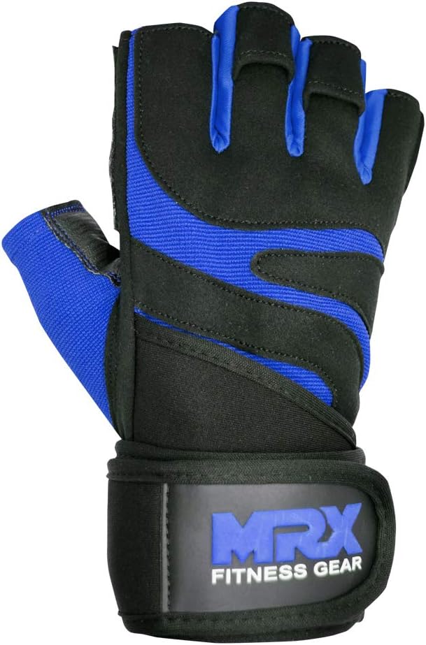 MRX Weightlifting Gloves for Men Workout Gloves Mens Wrist Support Lifting Gloves Male Gym Gloves | Workout Gym Accessories for Men Weight Lifting Fingerless Gym Exercise for Powerlifting