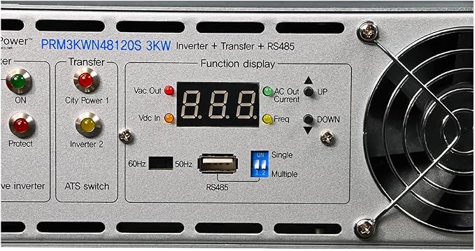 AIMS 3000W NEG. 48V Rack Mount Inverter to 120 Volt AC – 1U (-48V)