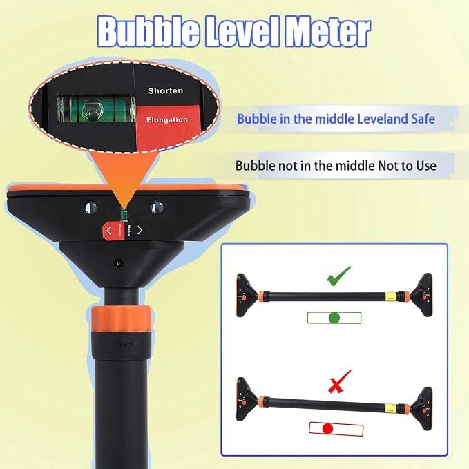 Garvee Pull Up Bar for Doorway,Adjustable Chin Up Bar for with Level Meter | 440 LBS Max Load,No Screws Needed