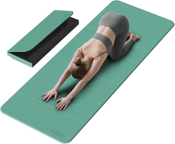 Foldable Yoga Mat Extra Large 74"×31.5" | Double-Sided Non-Slip,Extra Wide Foldable Design,8mm Extra Thick,Exercise Mat for Home, Studio and Travel Use