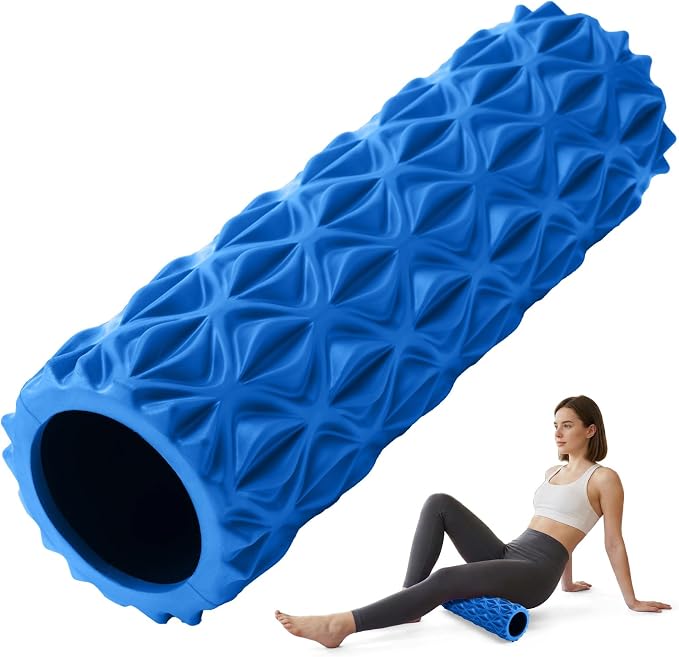 Foam Roller for Deep Tissue Massager High Density Massage Roller | Exercise Patented Roller for Muscle Massage and Myofascial Trigger Point Release Back Roller Improves Mobility (15" Blue)