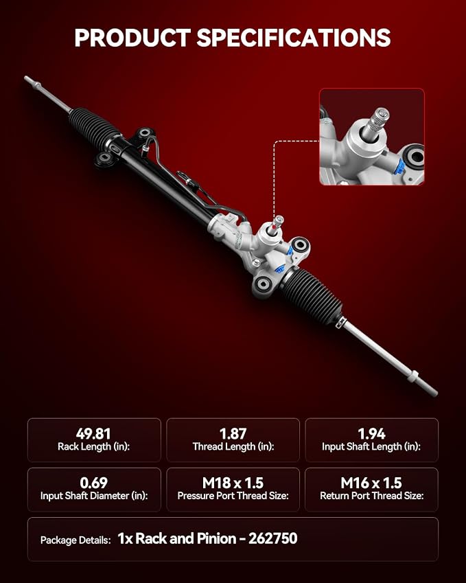 Torchbeam Power Steering Rack & Pinion Assembly Fit for 2007 2008 2009 2010 2011 CR-V(Japan Built), Hydraulic System Steering, Replaces OEM 26-2750