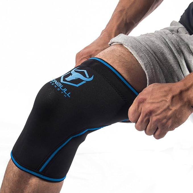 Iron Bull Strength Knee Sleeves 7mm (1 Pair) - Compression Brace & Knee Sleeve For Weightlifting, Powerlifting & Cross Training - Knee Support for Squats - Men & Women