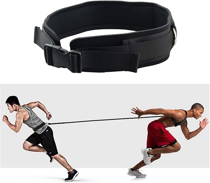 LOOEEL Adjustable Waist Belt Soft Neoprene Padded Belt with 2 Movable Rings for Cable Machines Fitness Exercise Speed Agility Resistance Training