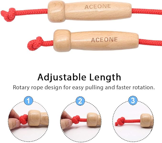 16 FT Long Jump Rope for Kids, Adjustable Double Dutch Skipping Rope with Wooden Handle, Multiplayer Team Jumping Rope for Outdoor Fun, School Sport, Party Game, Birthday Gift