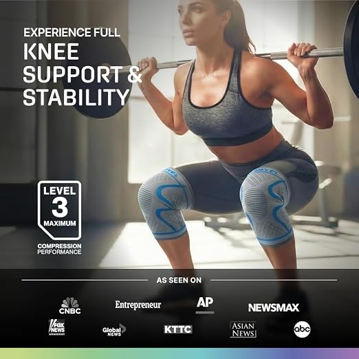 Modvel 2 Pack Knee Brace for Women - Knee Support for Walking, Knee Compression Sleeves for Pain Relief, Knee Sleeves for Women, Knee Brace for Sports, Workouts & Arthritis