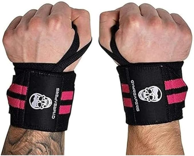 Gymreapers Weightlifting Wrist Wraps (IPF Approved) Professional Quality Wrist Support with Heavy Duty Thumb Loop - Best Wrap for Powerlifting Competition, Strength Training, Bodybuilding