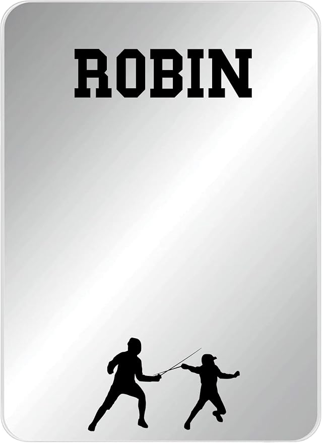 Personalized Sports Player Fan Team Club Locker Mirror Magnet – Back to School Decor, Colorful Magnetic Organizer Accessory for Gym, Home, Office & Refrigerator (Fencing)