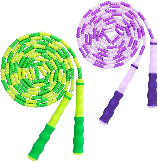 Jump Rope for Kids Girls and Boys, Soft Beaded Jump Ropes, Adjustable Skipping Rope, Tangle-Free Segmented Rope for Kid and Women Men Adults Exercise, Keeping Fit, Training - 9.2Ft
