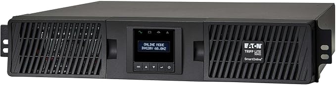 Eaton Tripp Lite Series SmartOnline 1000VA UPS, Pure Sine Wave Double-Conversion, 900W, 2U Rack Mount UPS, Extended Run, Network Card Option, LCD, 2 Year Warranty & $250,000 Insurance (SU1000RTXLCD2U)
