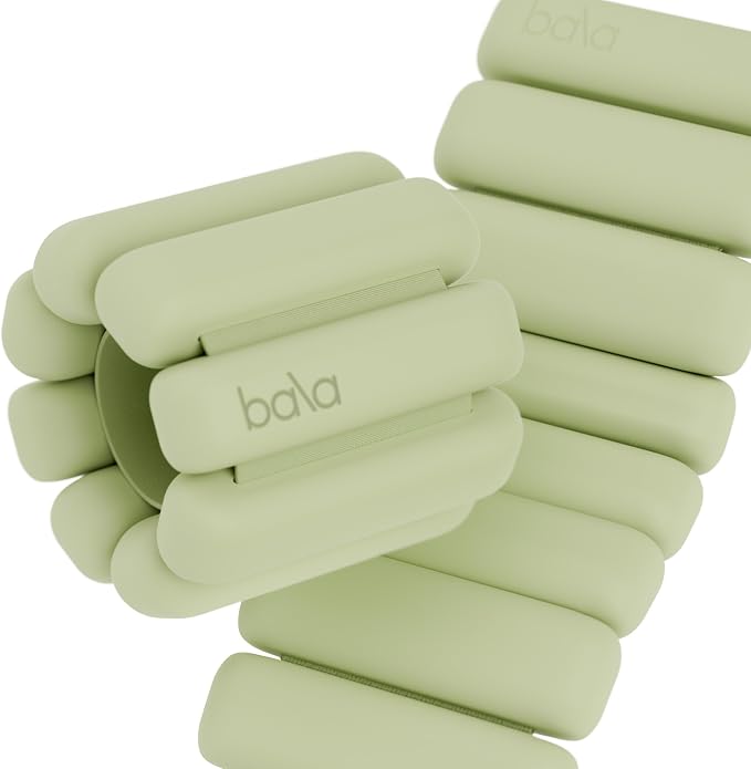 Bala Bangles Wrist & Ankle Weights for Women & Men, Home Gym Equipment | Adjustable Weighted Bands for Arm & Legs Workouts - Pilates, Yoga, Walking, Barre, & Strength Training Exercise