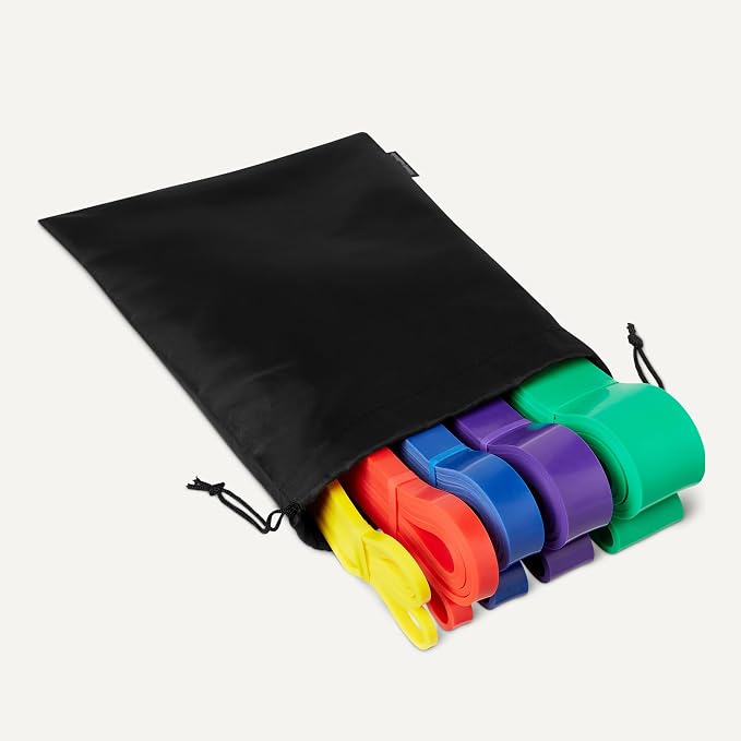 Amazon Basics Exercise Resistance Bands for Working Out, Set of 5, Multiple Resistance Levels