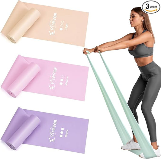 Stretch Bands for Exercise, Resistance Bands for Working Out, Exercise Bands for Physical Therapy, Pilates, Rehab, Stretch, Strength Training and Yoga Starter Set