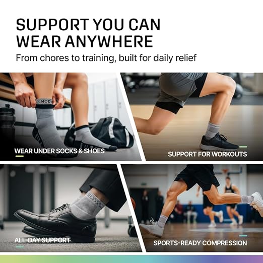 Modvel Foot & Ankle Brace Socks with Adjustable Support Strap – Compression Sleeve for Sprained Ankle, Plantar Fasciitis Relief Tendonitis & Arthritis, Stabilizing Foot & Ankle Support for Women & Men