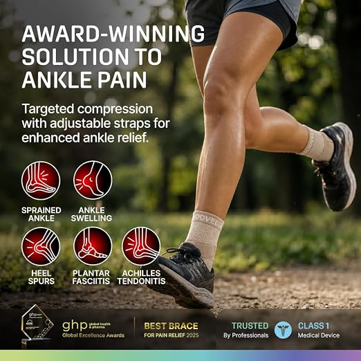 Modvel Foot & Ankle Brace Socks with Adjustable Support Strap – Compression Sleeve for Sprained Ankle, Plantar Fasciitis Relief Tendonitis & Arthritis, Stabilizing Foot & Ankle Support for Women & Men