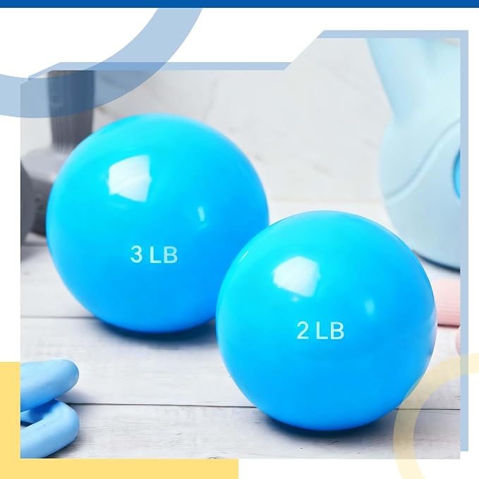 Halloscume 1 lb 2lb 3lb 4lb 5lb Weighted Toning Balls for Exercise, Innovations Soft Medicine Balls for Exercise, Pilates, Yoga, Balance, Flexibility