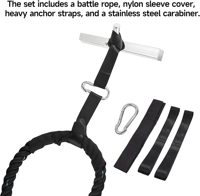 GSE Games & Sports Expert Gym Battle Rope, Heavy-Duty Workout Ropes for Indoor & Outdoor Workout, Exercise Rope for Strength Training - 30,40,50 Feet Lengths Available