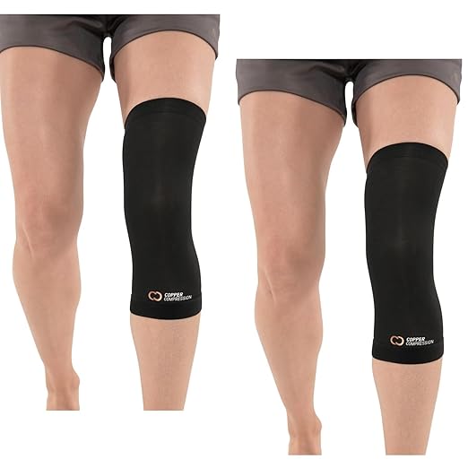 Copper Compression Knee Sleeve - Copper Infused Knee Stabilizer Support Brace for Meniscus Tear, ACL, MCL, Arthritis, Joint Pain Relief, Running, Sports, Hiking - Men & Women - Fits Right/Left - 2XL