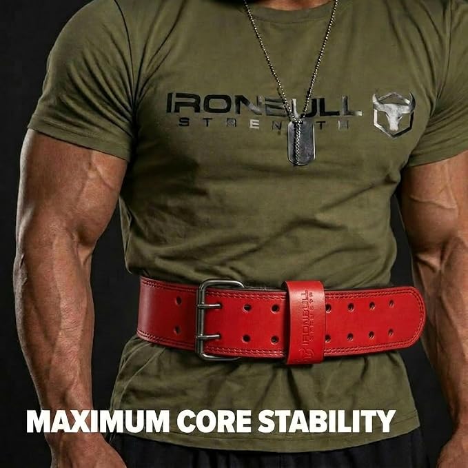 7mm Leather Weight Lifting Belt (IPF Approved) – 4” to 2” Tapered Weightlifting Belt for Powerlifting, Olympic Lifting, Gym & Workout – Back Support Belt for Men & Women