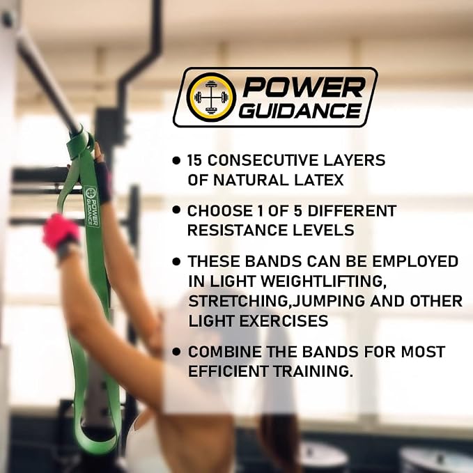 POWER GUIDANCE Pull Up Assist Bands - Stretch Resistance Band - Mobility Band - Powerlifting Bands - by Perfect for Body Stretching, Powerlifting, Resistance Training