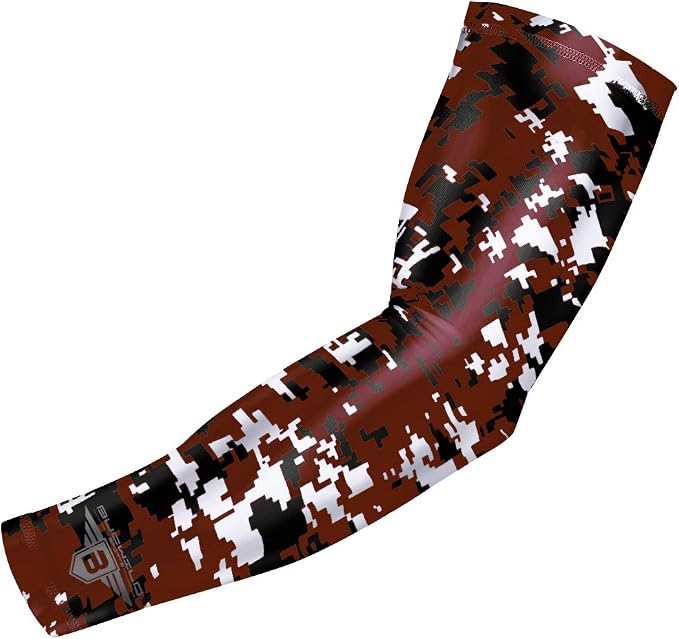 Bucwild Sports Compression Arm Sleeve - Youth & Adult Sizes - Baseball Football Basketball Sports (1 Arm Sleeve)
