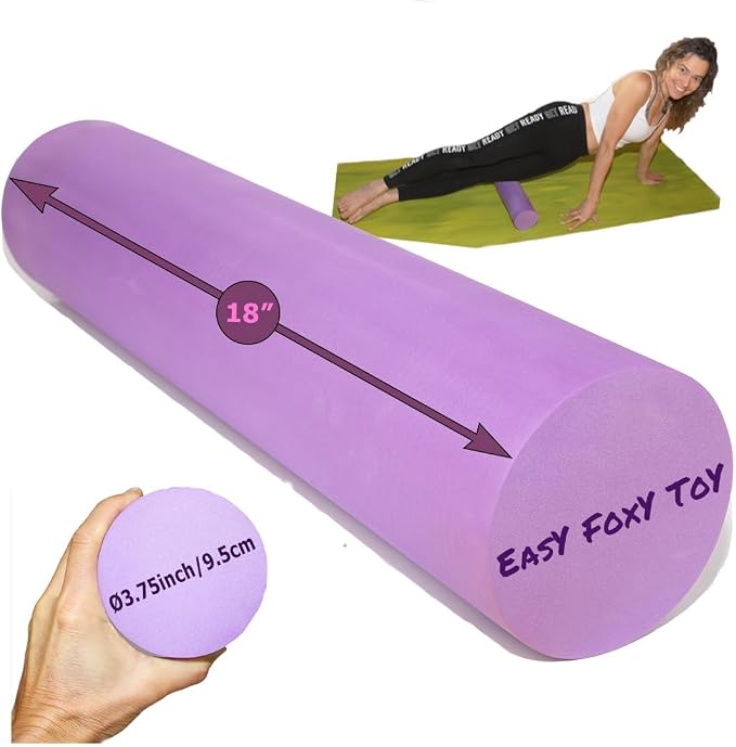 Small Size Medium-Hard Density EVA 4 Inch Foam Roller for Back &Leg Pain; Sore Muscle Recovery; Trigger Point Massage Roller Ø3.75x18inch Physical Therapy; Helps as Spine Cracker Stretcher