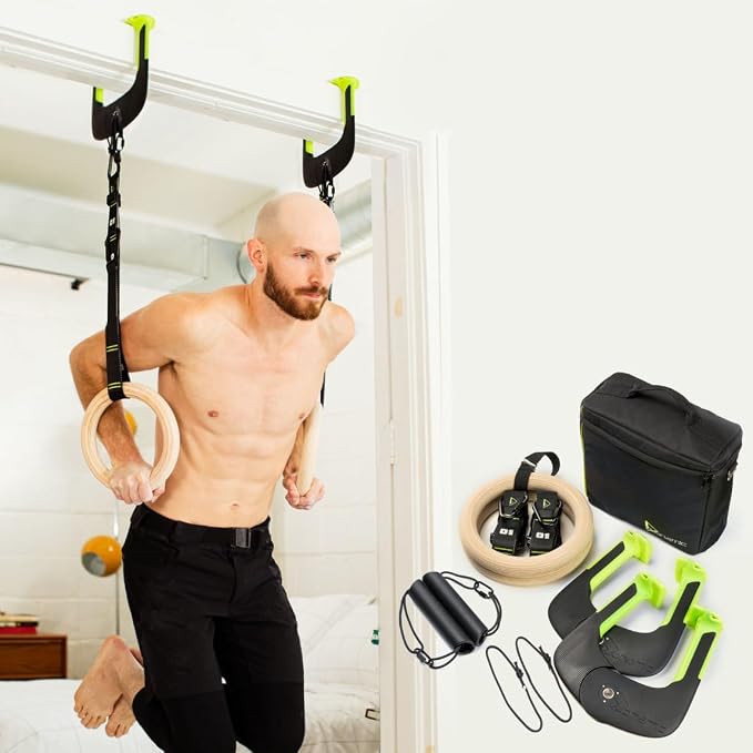 Duonamic Eleviia Portable Doorway Pull Up Bar, No Install, Home & Travel | Comes Fully Assembled, Ready in Under 8 Seconds, Aerospace Composite Build, Lightweight at 3.5 lb, Non Marking Coating
