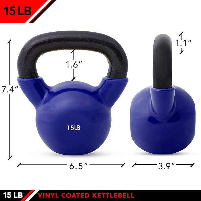 JFIT Kettlebell Weights Vinyl Coated Iron