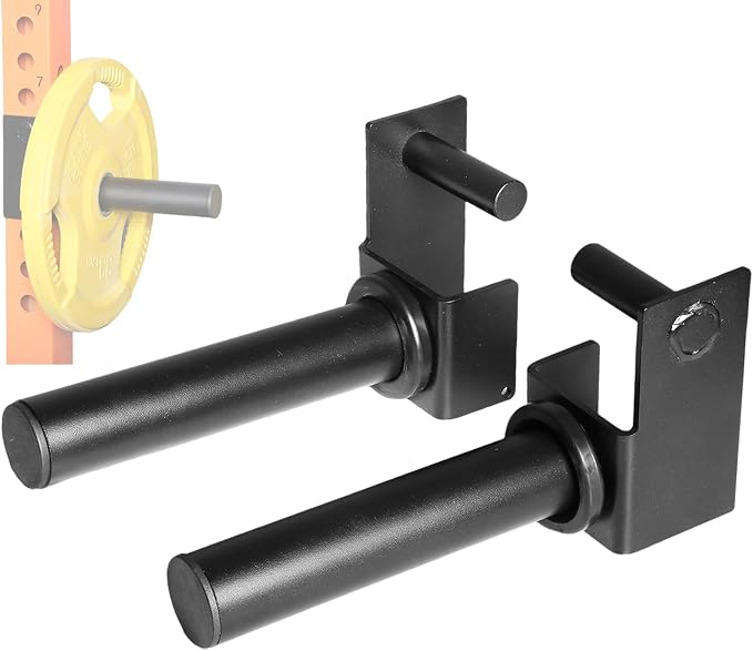3x3 Weight Plate Holder Attachment, Power Rack Weight Horns for Olympic Weight Plates Storage