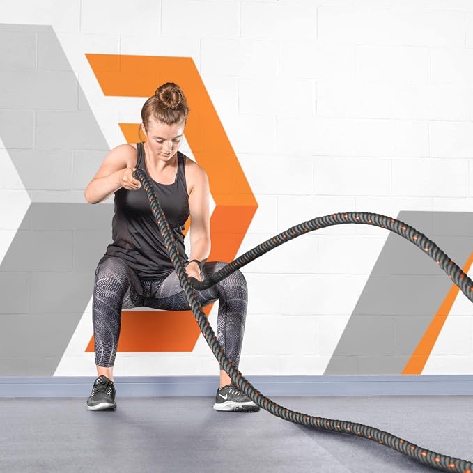 METIS Battle Ropes – Durable Fitness Ropes for Strength Training, 30ft/40ft/50ft Options – Ideal for Home Workouts & Gyms with Anti-Fray Handles