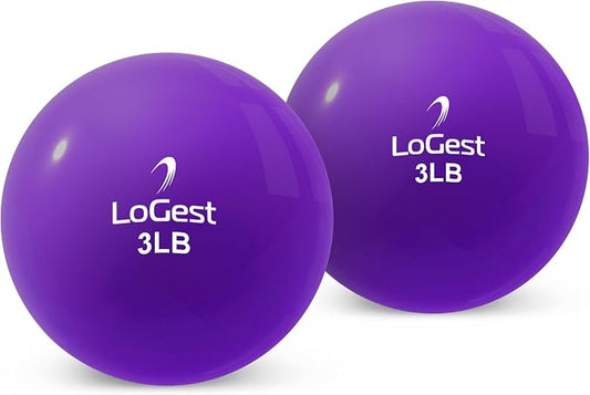 Logest Weighted Toning Exercise Balls Pair - Round Shape Medicine Ball - 1LB 2LB 3LB 4LB 5LB 6LB Available - Toning Muscle for Men & Women