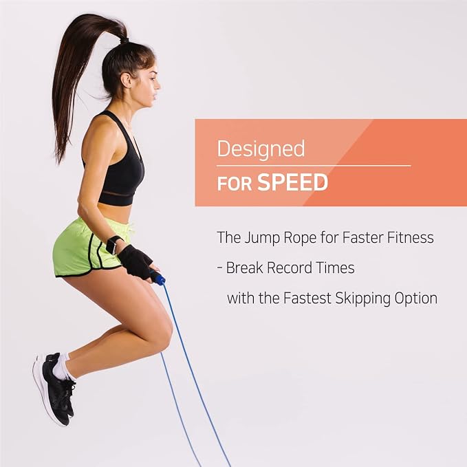 Skipping Jump Rope for Fitness Workout - Light Weight, Adjustable, Tangle Free, Excellent line control for Cardio Boxing, CrossFit, Training Exercise All Ages and Gender ( Special Luxury, KA-220, Made in Korea)