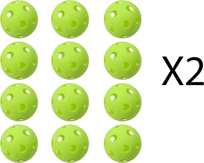GSE Plastic Practice Baseballs, Hollow Airflow Softballs Training | 26-Holes Lightweight Balls, for Pitching, Batting, Catching for All Skill Levels, for Indoor & Outdoor Games, 2.75", 0.9 oz