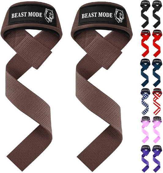 TECEUM Neoprene Padded Cotton Lifting Straps for Weightlifting, 1 Pair