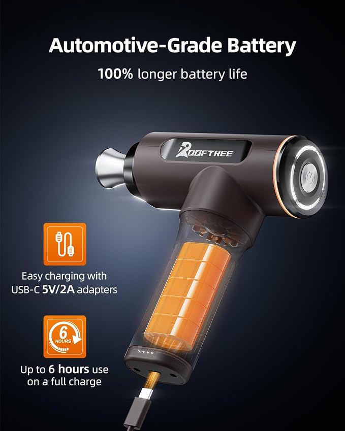 Deep Tissue Percussion Massage Gun for Muscle Pain Relief,Electric Massager | 90W High-Powered Brushless Motor, 60lbs Stall Force for Professional Athletes,Portable for Home Gym Travel,Grey,F1